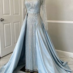 Light Blue Dress With Skirt