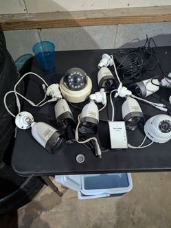 Lot of Security Cameras with Cables