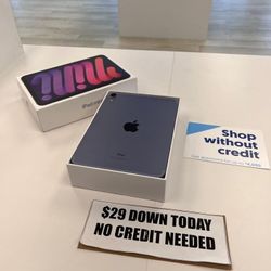 Apple IPad Mini 6- $25 DOWN Today - NO Credit Payment Plan Options