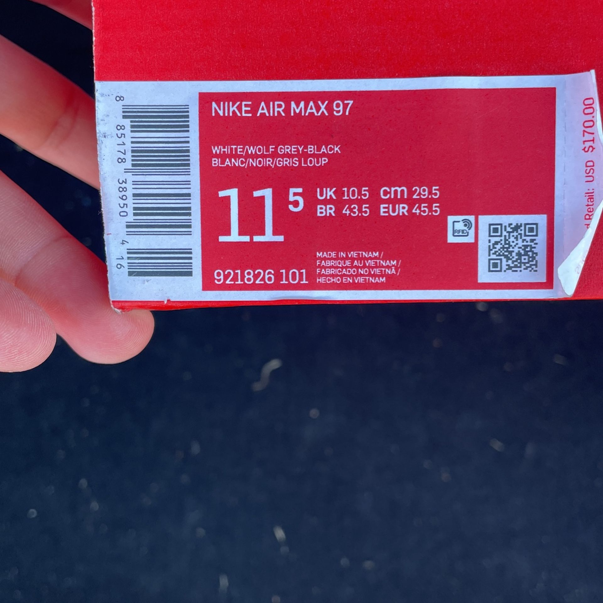 Nike Air Max 97 White/Wolf Grey/Black Box Label Nike Air Max 97  main image 3