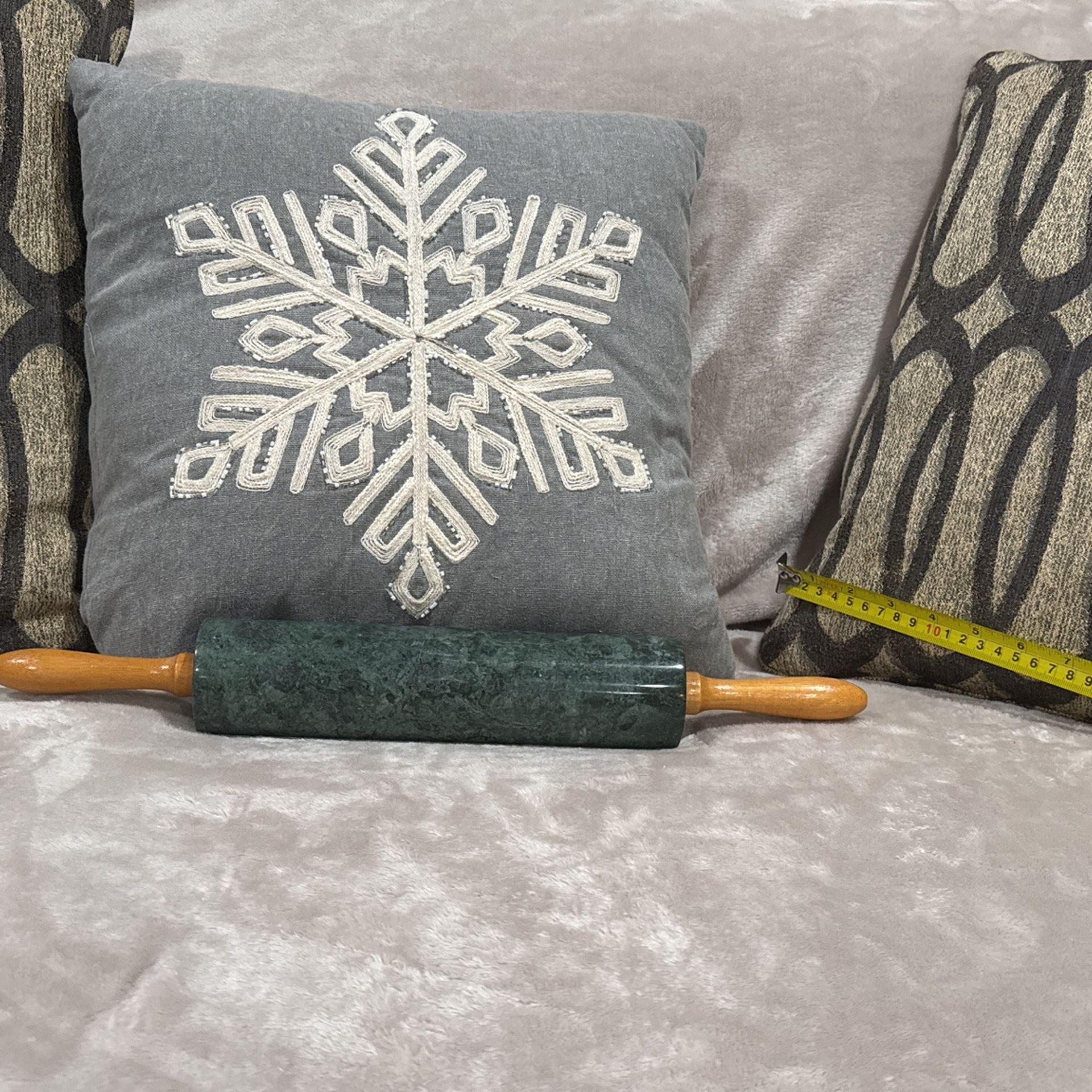  Marble  Rolling Pin With Wood Handles 