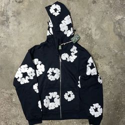 Denim Tears Cotton Wreath Zip Hoodie – Black (Size M)