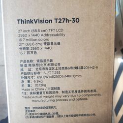 Lenovo ThinkVision T27h-30 Monitor