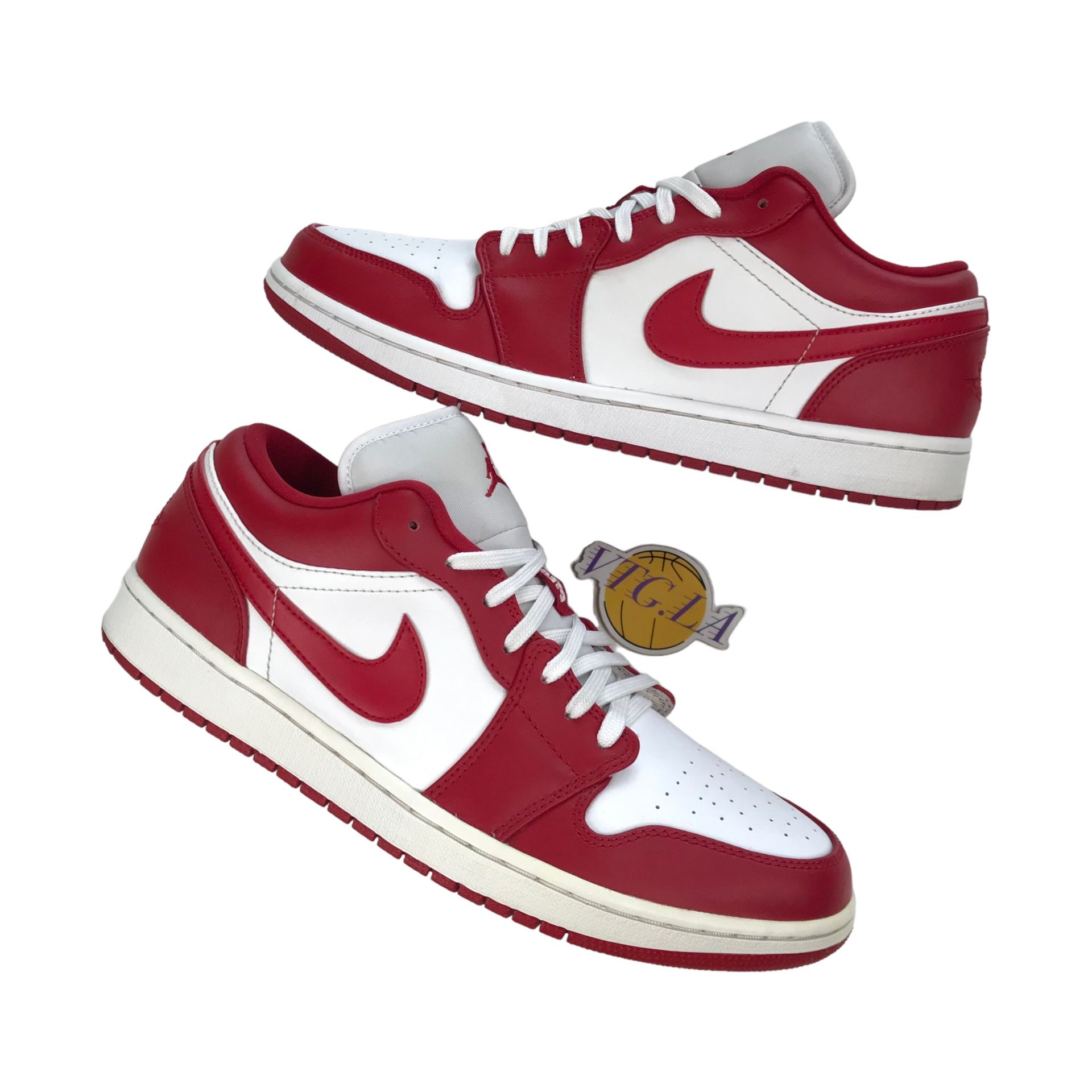 SIZE 11 AIR JORDAN LOW GYM RED WHITE NIKE JUMPMAN SWOOSH WORN