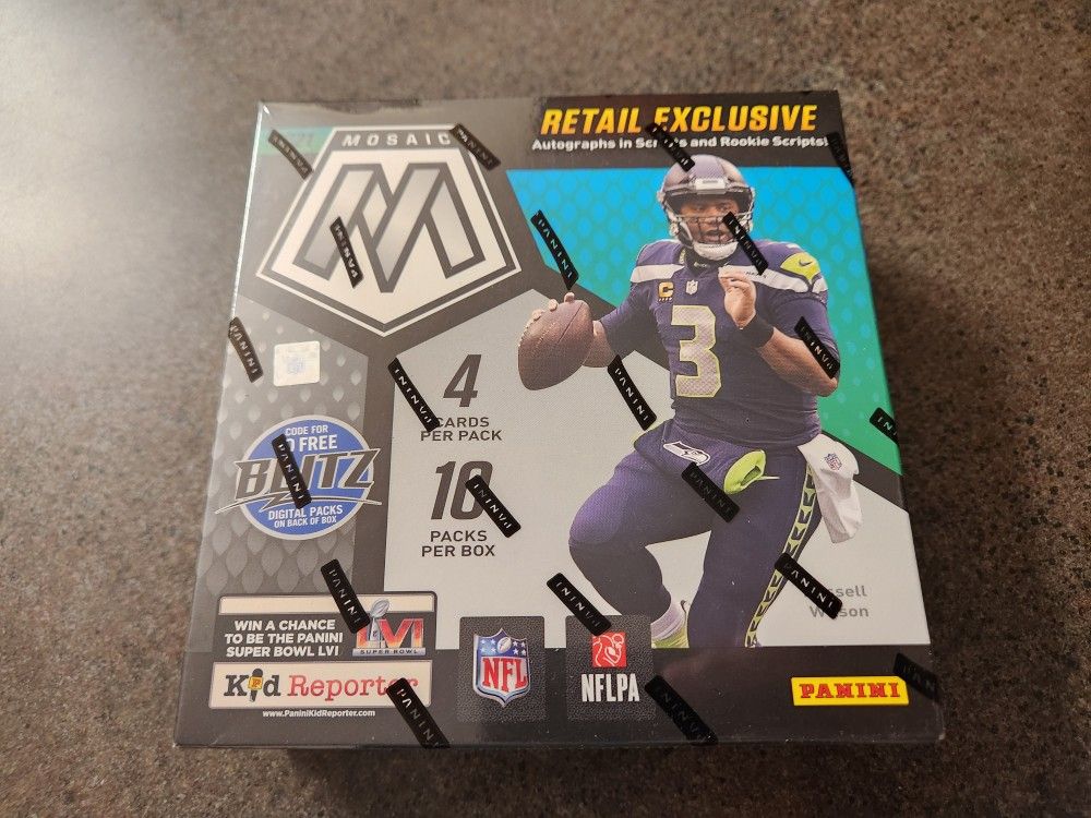 2021 Panini Mosaic Football NFL Mega Box Sealed (Reactive Blue Parallels!)