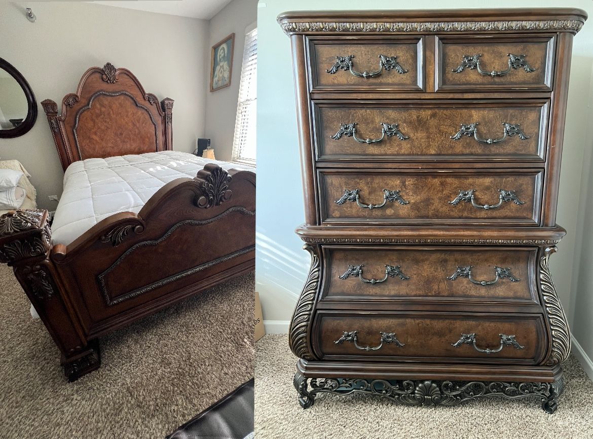 Queen Bed and 5 Drawer Dresser