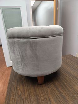 Lt. Gray Storage Ottoman 17" high, 18" accross, and storage is 10" deep