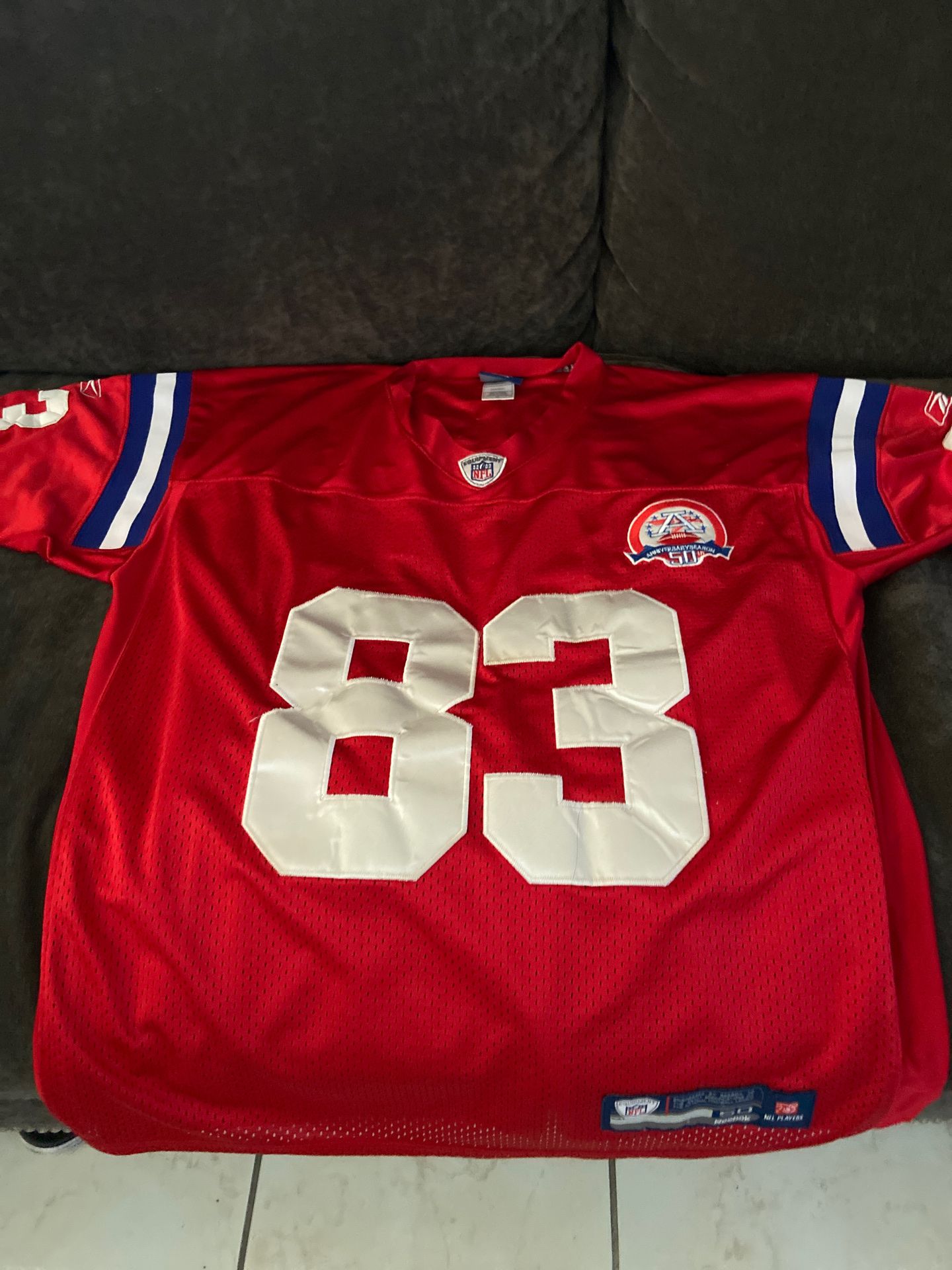 Wes Welker 50th anniversary Patriots jersey
