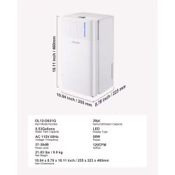 33] VEVOR 30 Pints Dehumidifier for Home & Basement, Drain Hose for Commercial & Industrial Use, Smart Humidity Control, Low Noise for Large Rooms, Wa