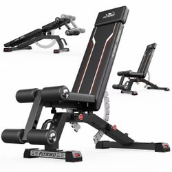 F) Adjustable Weight Bench, 1200LBS Foldable Strength Training Bench black color, $100