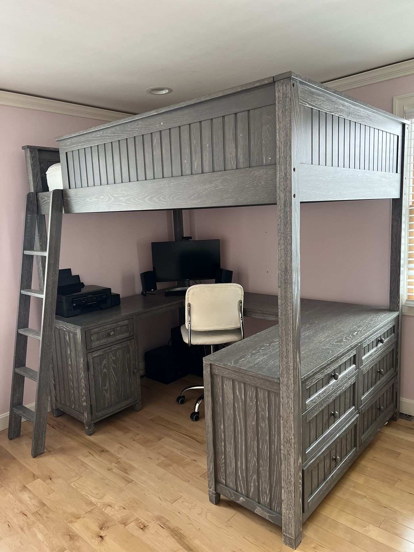 Pottery Barn Loft Bunk Bed With Desk And Drawers