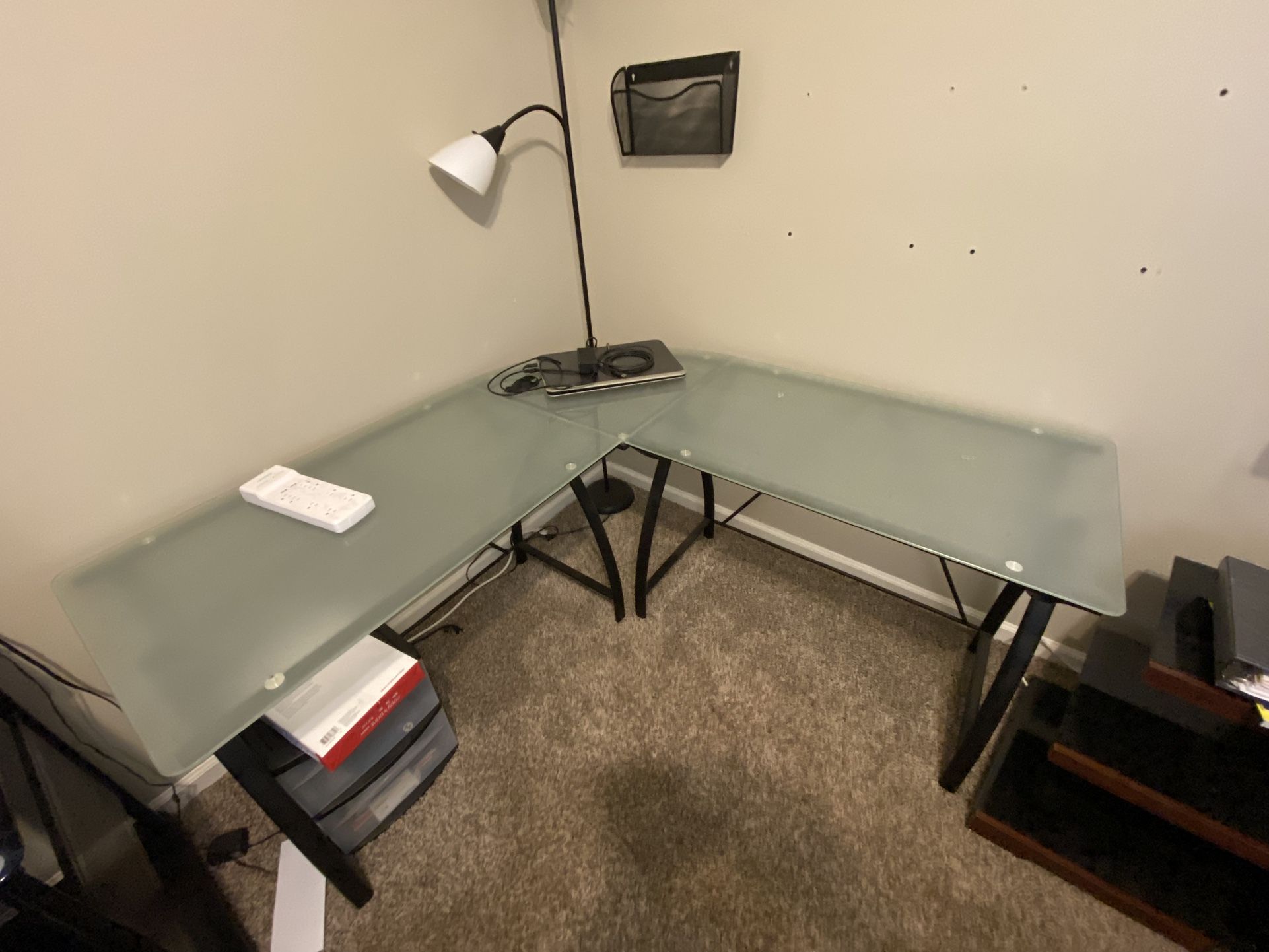 Glass Corner Desk 