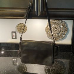 Vintage Leather Shoulder Hand Bag Large Front Flap