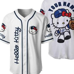 Custom Hello Kitty LA Jersey Shirt,Los Angeles Jersey Shirt Size Sm-2XL Available 