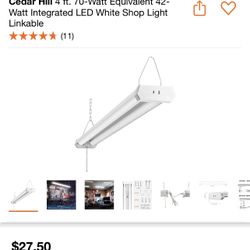 Cedar Hill 4 ft. 70-Watt Equivalent 42-Watt Integrated LED White Shop Light Linkable