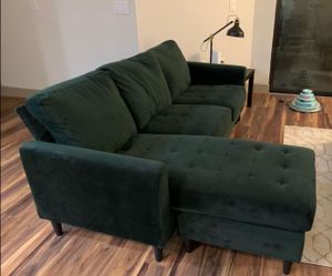 Green Couch & Ottoman Best Offer