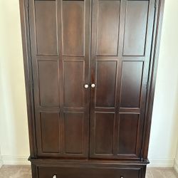 Large Wardrobe Hutch — Dark Brown / Mahogany Color — Stanley Furniture 