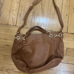 Michael Kors Tan Leather Jet Set Chain Tote no keychain missing paint flaw