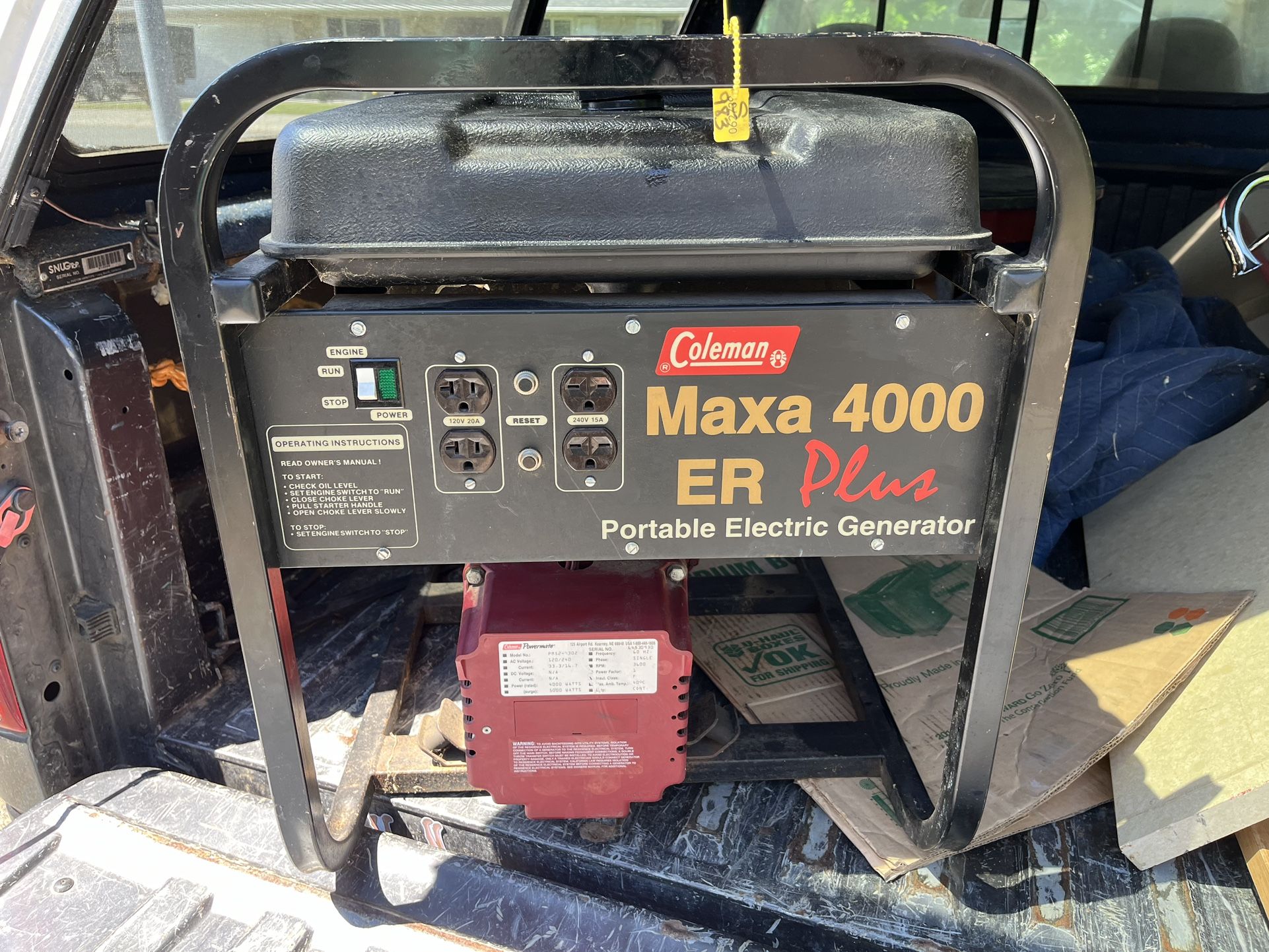 Coleman 4000 Watt Generator Professionally Serviced And Winterized