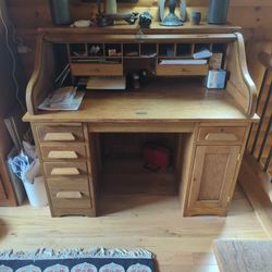 Antique Oak Roll Top Desk