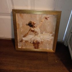 ballerina picture in gold frame