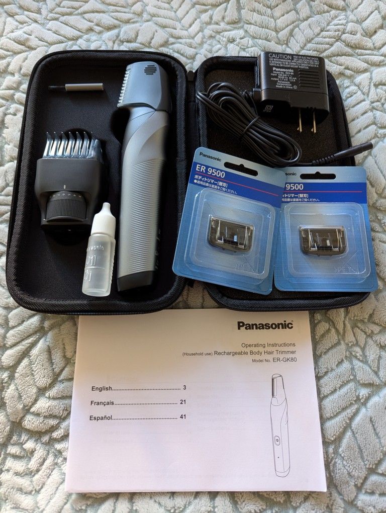 Panasonic ER-GK80 Unisex Wet/Dry Cordless Body Groomer & Rechargeable Trimmer