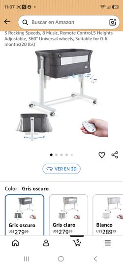Electric rocking bassinet - Automatic baby cradle with remote