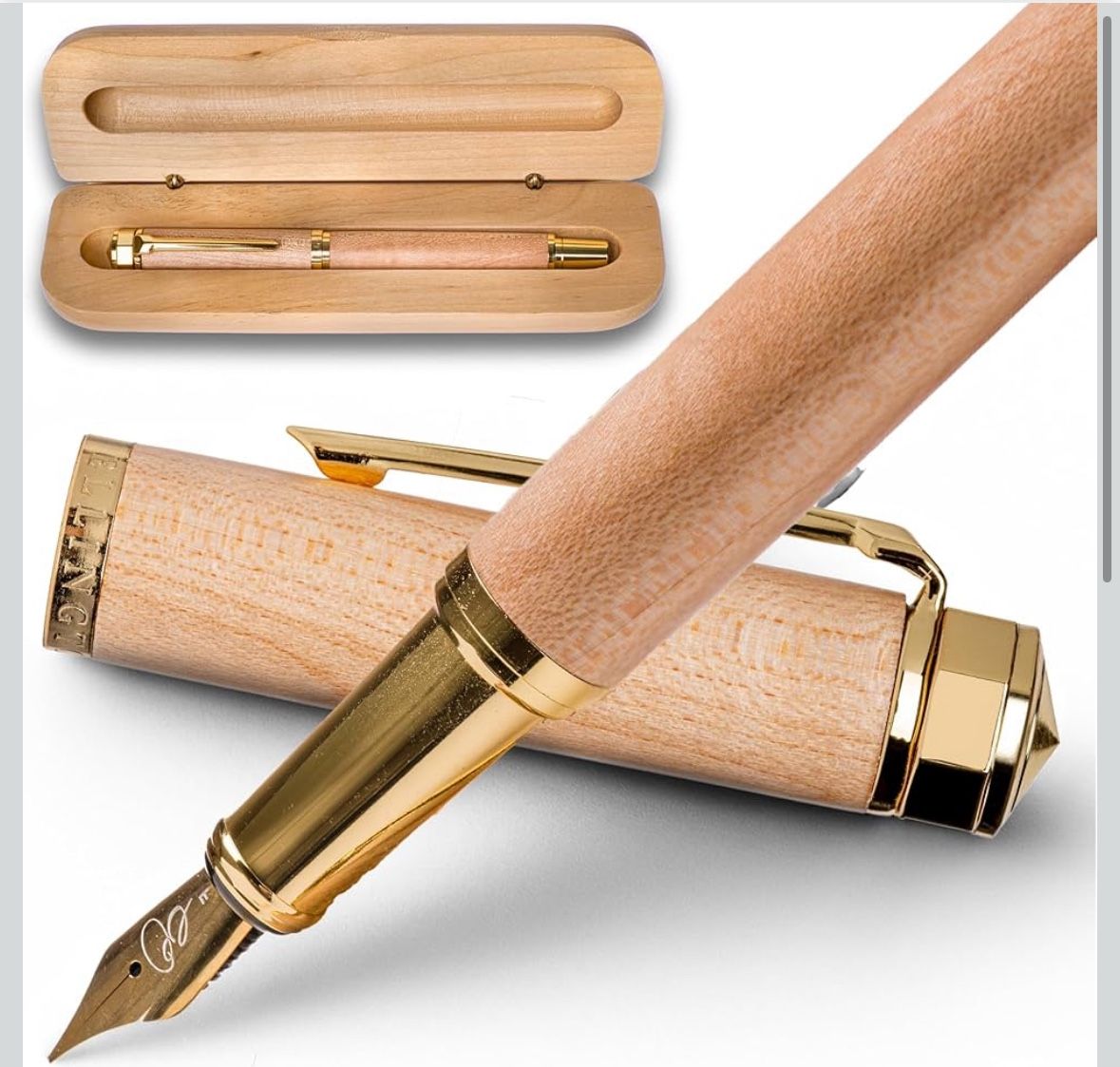Ellington Pens Elegant Wood Fountain Pen Set New