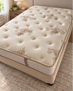 Full size Stearns & Foster Luxury Firm Mattress & Box Spring Set and Rails – Premium Comfort