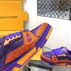 Louis Vuitton purple and orange trainers #luxurykicks
