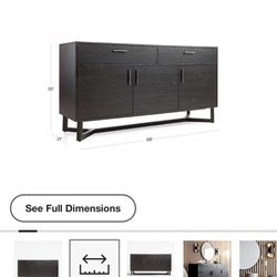 Crate and Barrel Verge Black Sideboard 