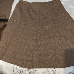 Ladies Covington Stretch Brown Plaid A-line Skirt Size 16