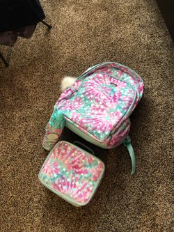 Justice backpack and lunch box and drink holder