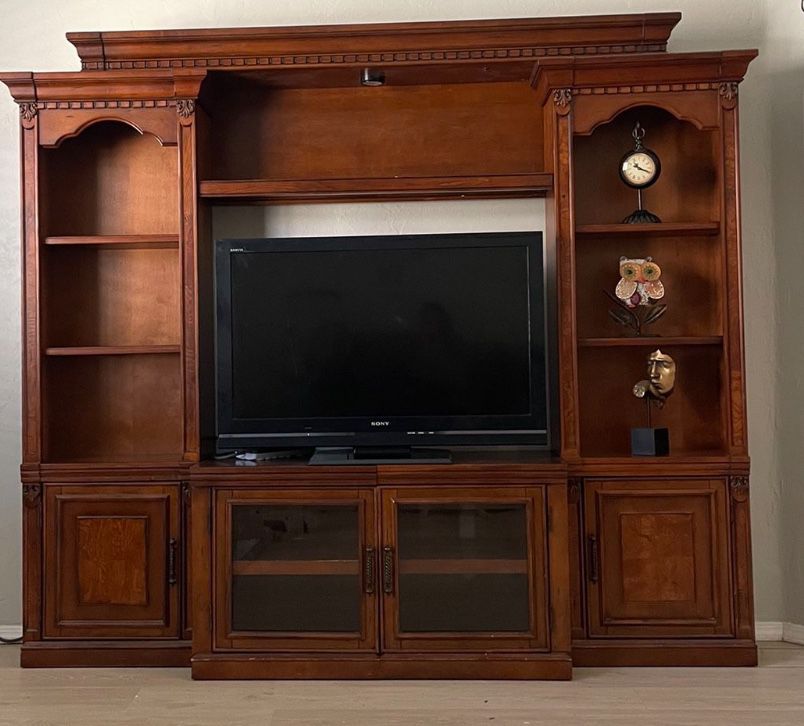 Nice Large Wooden Adjustable Entertainment Center 