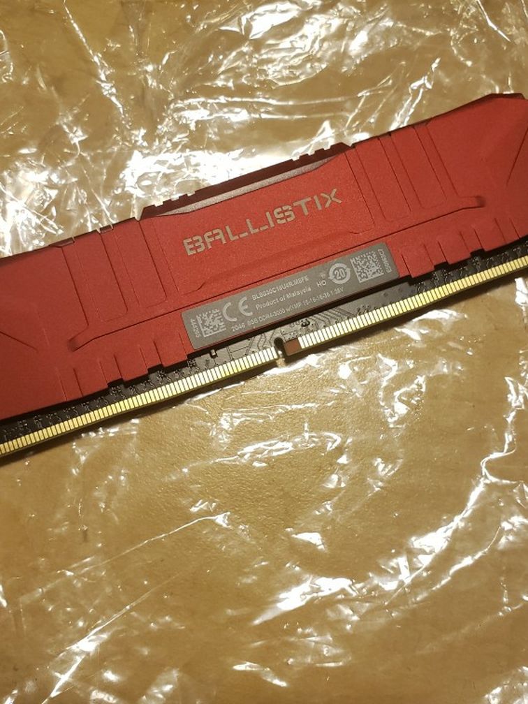 Crucial Ballistix 8GB RAM (Red, Single Stick) 3000mhz