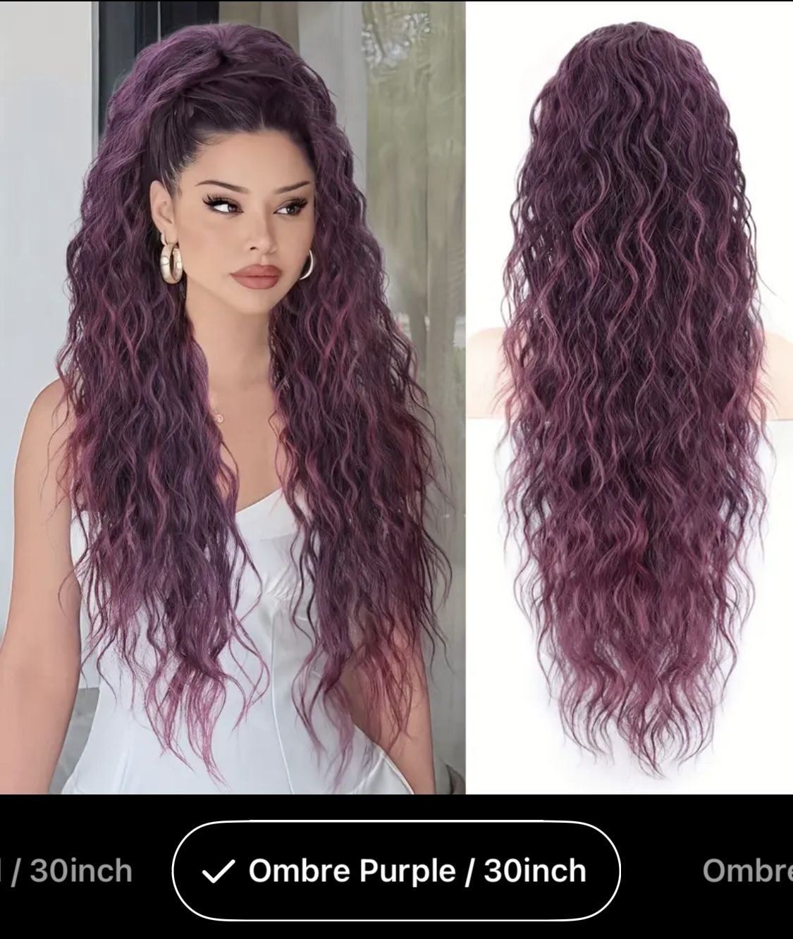 Holiday look: New fuchsia hairpin-style long ponytail