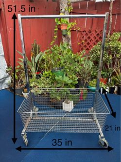 Adjustable Stocking Rack with Basket - 34 in L x 20 in W x 70 in H