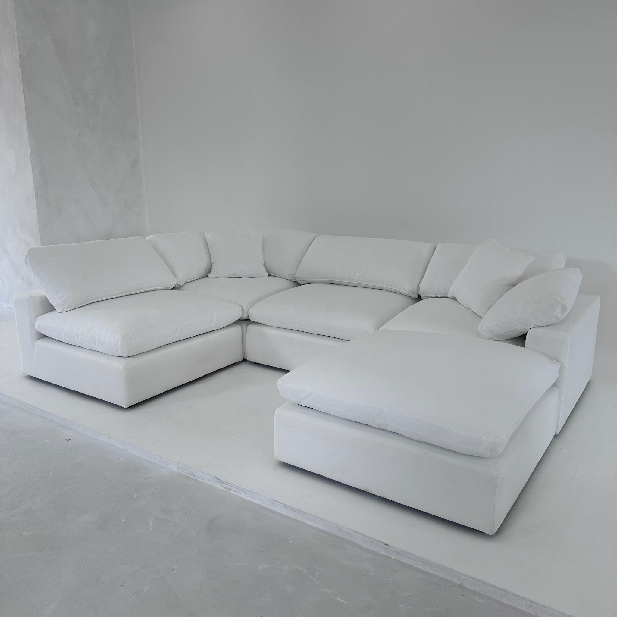 New White Sectional Cloud Couch Sofa