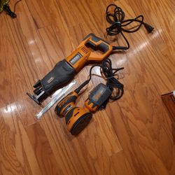Ridgid Corded Electric 10amp Reciprocating Saw, 3amp 5" Orbital Sander