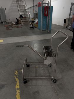 Commercial stainless steel mop cart with built-in wringer,