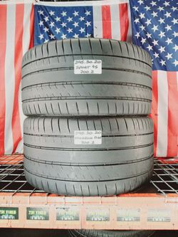 ✔️ Set of 2 Used Tires 295/30ZR20 MICHELIN PILOT SPORT 4S 295 30 20