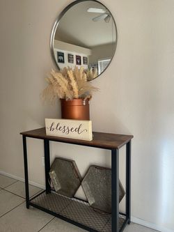 Console Table with Metal Frame