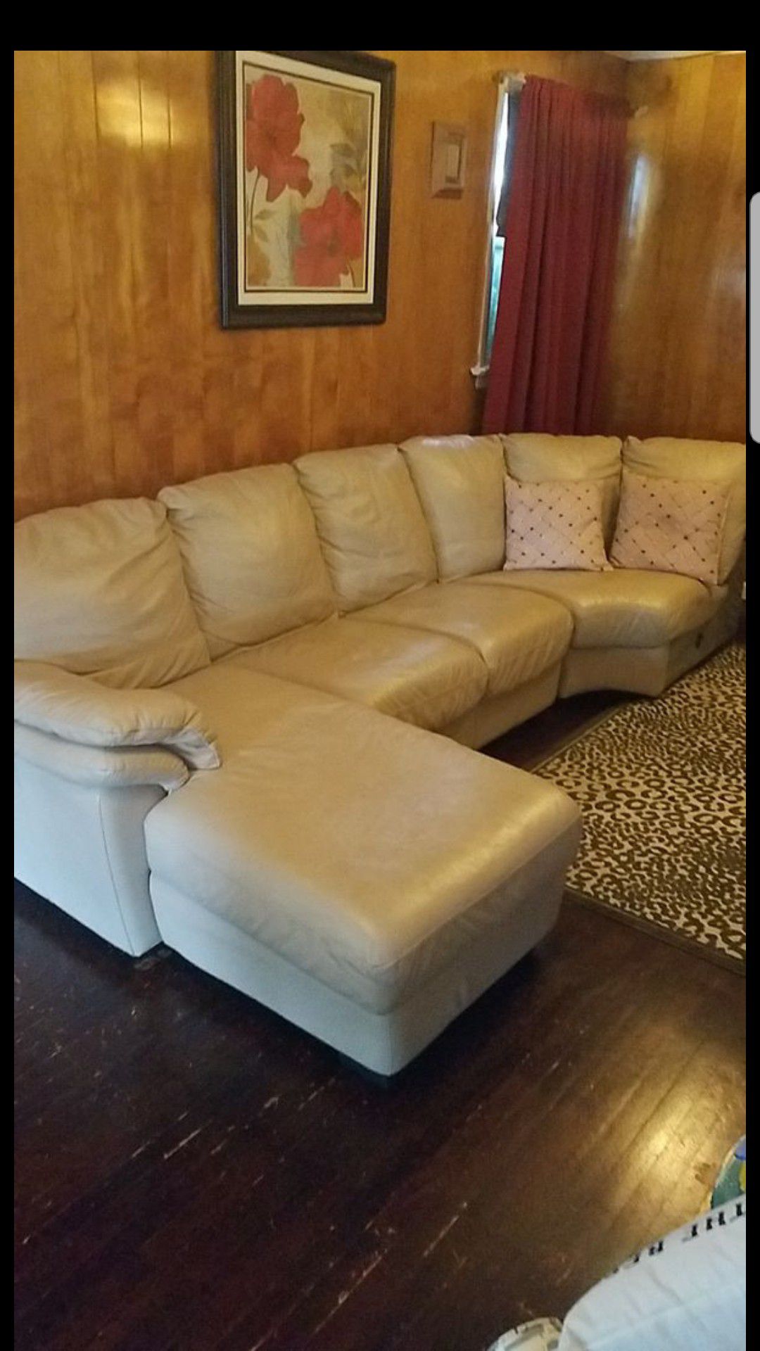 Leather sectional couch
