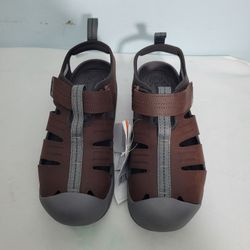 Crocs Men Yukon Fisherman Sandals In Brown Faux Leather Size 10 New  12(contact info removed)