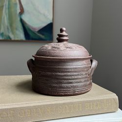 Handcrafted Tribal Style Decorative Canister ( D5.8" ) firm on price