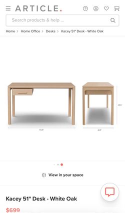 New article white oak Desk