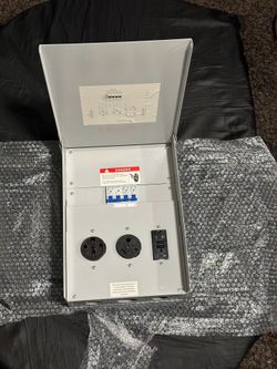 Temporary Power Outlet Panel, RV Electrical 20 30 and 50-Amp Receptacle with Breaker,Prewired Unmetered, Weatherproof
