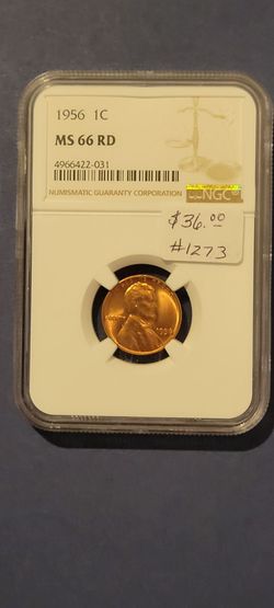 1956 Lincoln Wheat Cent NGC MS 66 RD Certified Red Gem