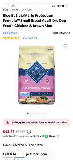 Brand new Blue buffalo brown rice and chicken dog food