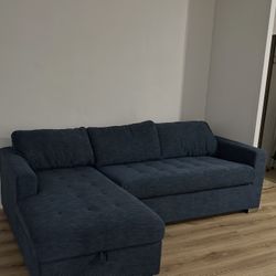 Soma Midnight Blue Left Sleeper Sectional